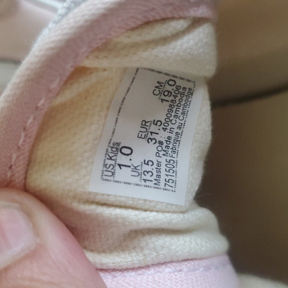 Light pink and white girls vans sneakers size 1 - Picture 4 of 6